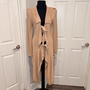 Sonia Rykiel Paris Beige Tie Cardigan, Sz 38